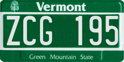 VT license plate ZCG195