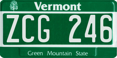 VT license plate ZCG246