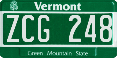 VT license plate ZCG248