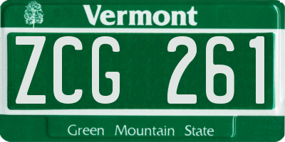 VT license plate ZCG261