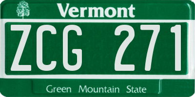 VT license plate ZCG271