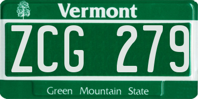 VT license plate ZCG279