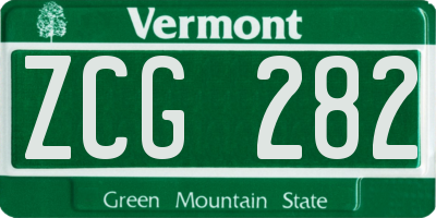 VT license plate ZCG282