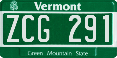 VT license plate ZCG291