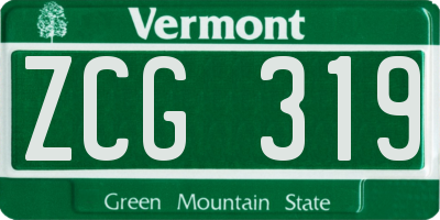 VT license plate ZCG319