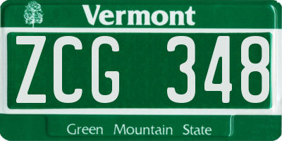 VT license plate ZCG348