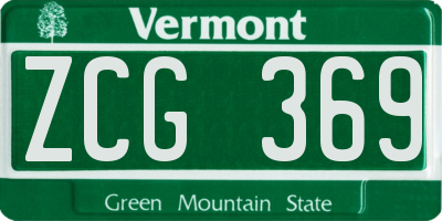 VT license plate ZCG369