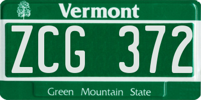 VT license plate ZCG372