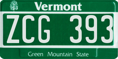 VT license plate ZCG393