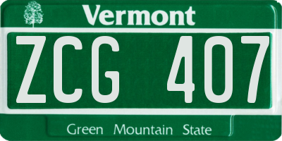 VT license plate ZCG407