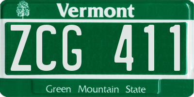 VT license plate ZCG411