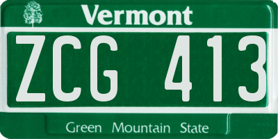 VT license plate ZCG413