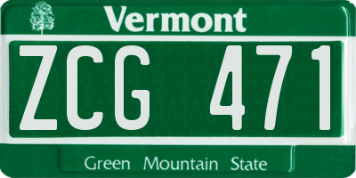VT license plate ZCG471