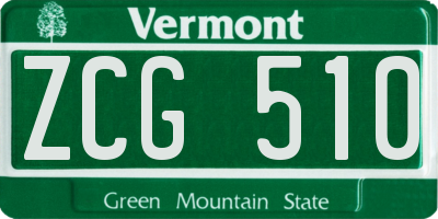 VT license plate ZCG510