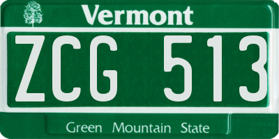 VT license plate ZCG513