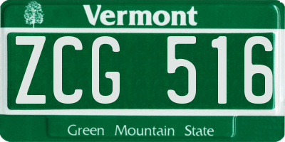 VT license plate ZCG516