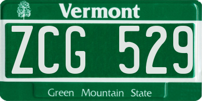 VT license plate ZCG529