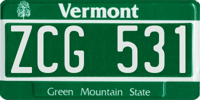 VT license plate ZCG531
