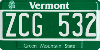VT license plate ZCG532