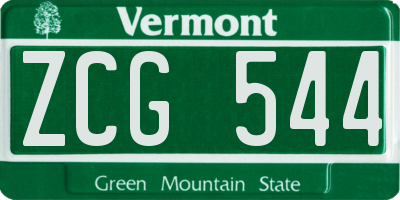 VT license plate ZCG544