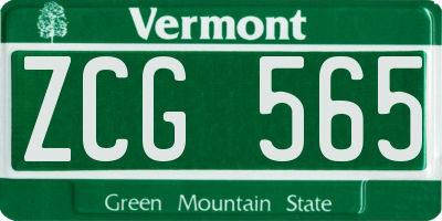 VT license plate ZCG565