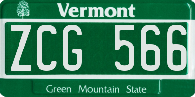VT license plate ZCG566
