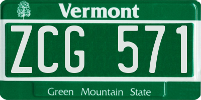 VT license plate ZCG571