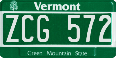 VT license plate ZCG572