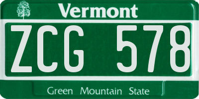 VT license plate ZCG578