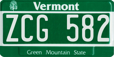 VT license plate ZCG582