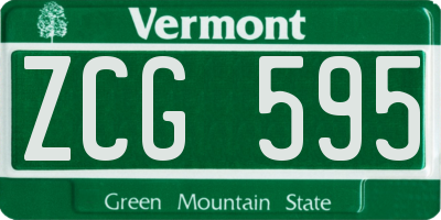 VT license plate ZCG595