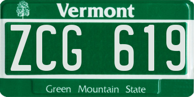VT license plate ZCG619