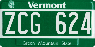 VT license plate ZCG624