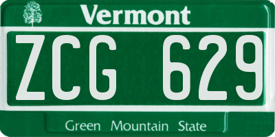 VT license plate ZCG629