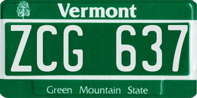 VT license plate ZCG637