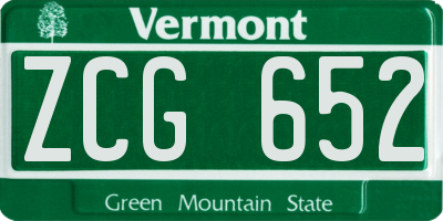VT license plate ZCG652