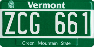 VT license plate ZCG661