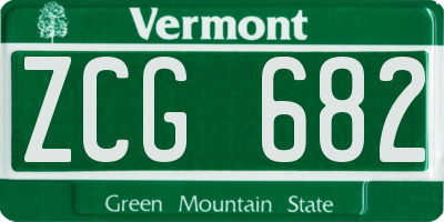 VT license plate ZCG682