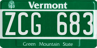 VT license plate ZCG683