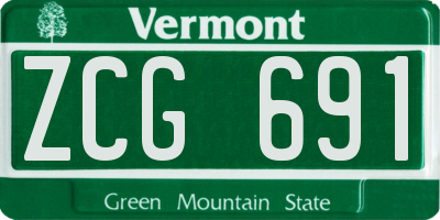 VT license plate ZCG691