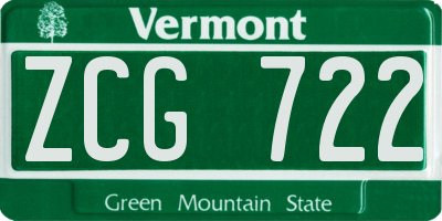VT license plate ZCG722
