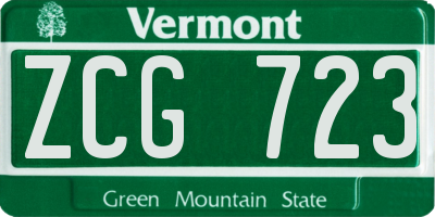 VT license plate ZCG723