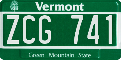 VT license plate ZCG741