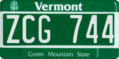 VT license plate ZCG744