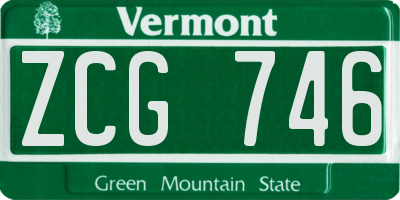 VT license plate ZCG746