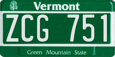 VT license plate ZCG751