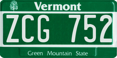 VT license plate ZCG752