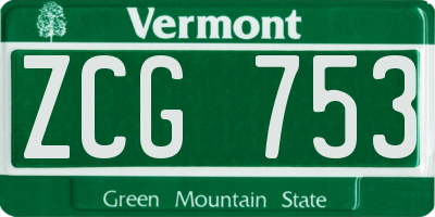 VT license plate ZCG753