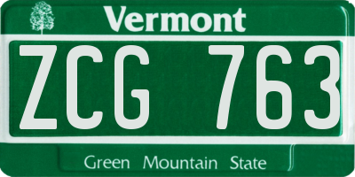VT license plate ZCG763