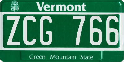 VT license plate ZCG766